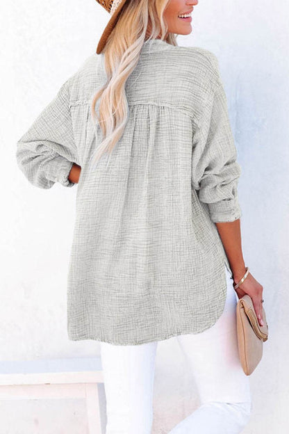 Buttoned Long Sleeve Blouse Trendsi 408c2181c32042c6a812dbd77b5d311e-Max