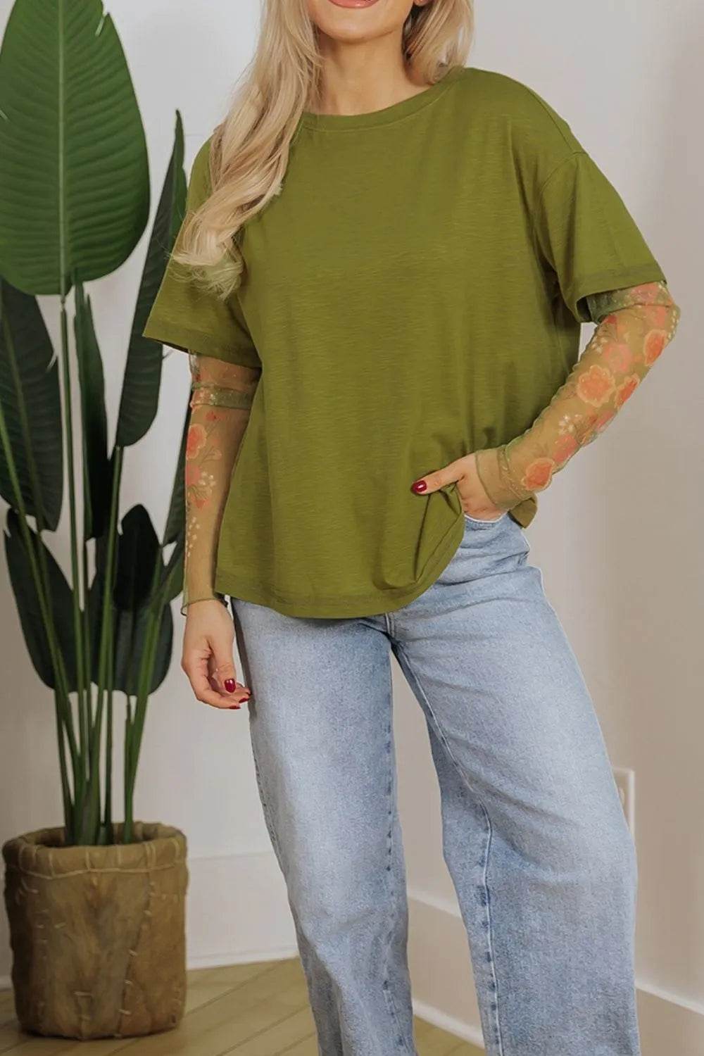 Round Neck Mesh Long Sleeve T-Shirt Trendsi 40eb4c13-58e6-4c09-ae10-ca813597d4f8-Max-Origin