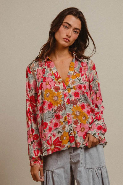 BiBi Woven Floral Printed Shirt Top Trendsi 41009305bf7848d29b09eb88a024d0a6-Max-Origin