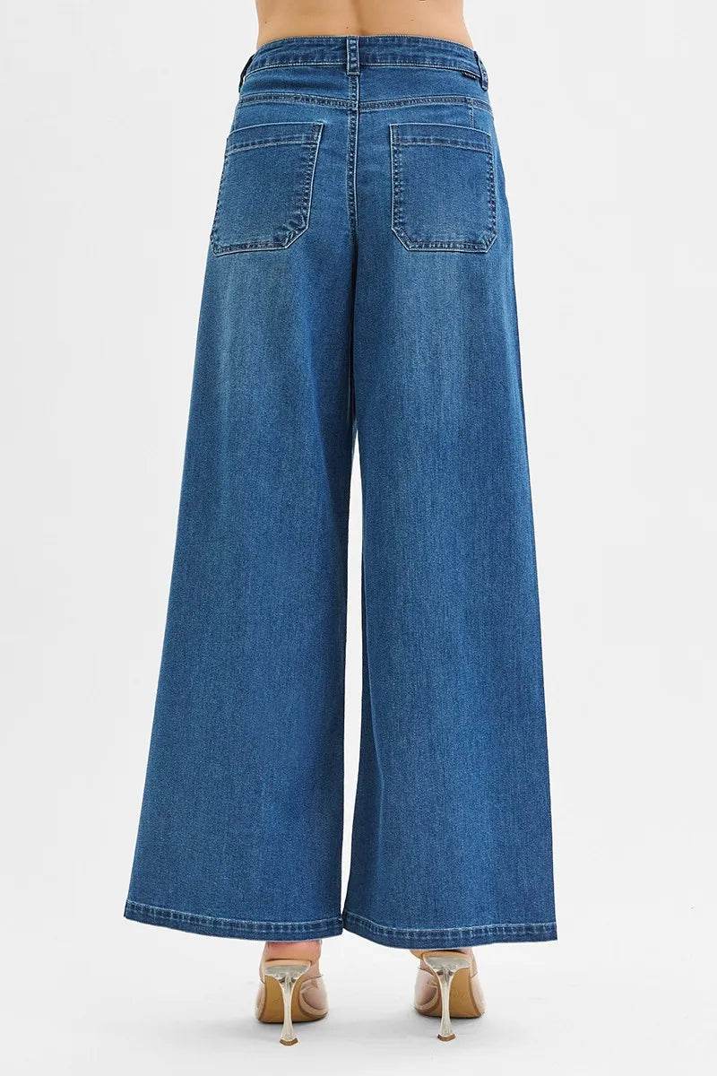 RISEN Mid Rise Fit Wide Leg Knit Denim Look Jeans Trendsi 41130042e1284671a989ed10b2a82210-Max-Origin