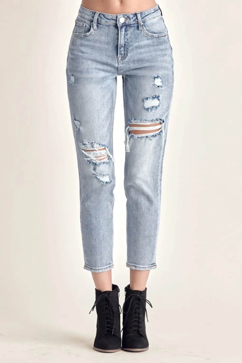 RISEN Distressed Slim Cropped Jeans Trendsi 413670a7-54f6-40ac-9624-967a92418fb7-Max