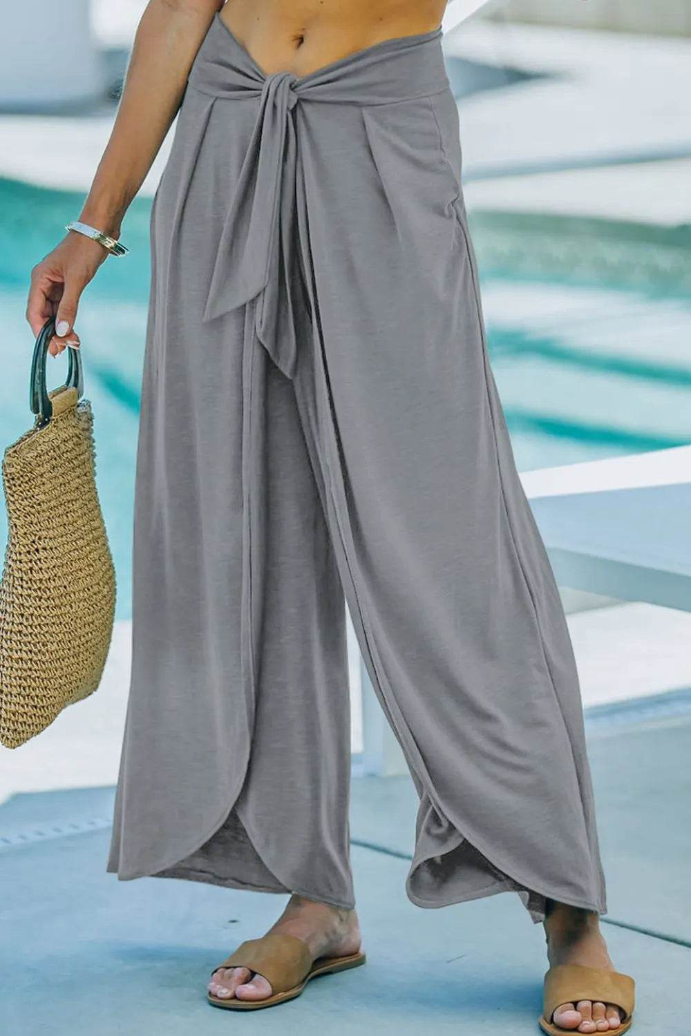 Knotted Waist Split Leg Relaxed Pants Trendsi 41505828-5149-4c10-bbc8-19906b0c85ac-Max-Origin