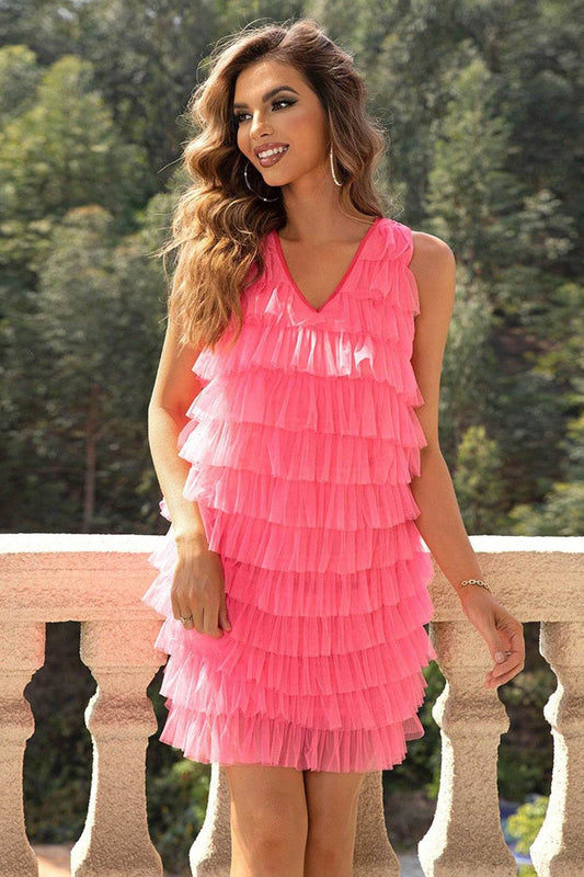 V-Neck Tiered Sleeveless Mesh Dress Strawberry Trendsi 41536648f5ff416ea8aba6fac8d31ba4-Max