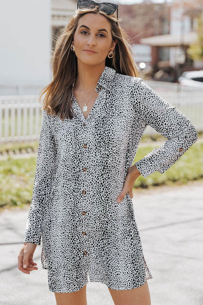 Printed Collared Neck Slit Mini Dress Black Trendsi 415a54421b7645f3a4e34142478268e5-Max