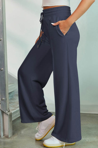 Drawstring Wide Leg Pants with Pockets Trendsi 4163e578fda748218e17d31dec31f037-Max