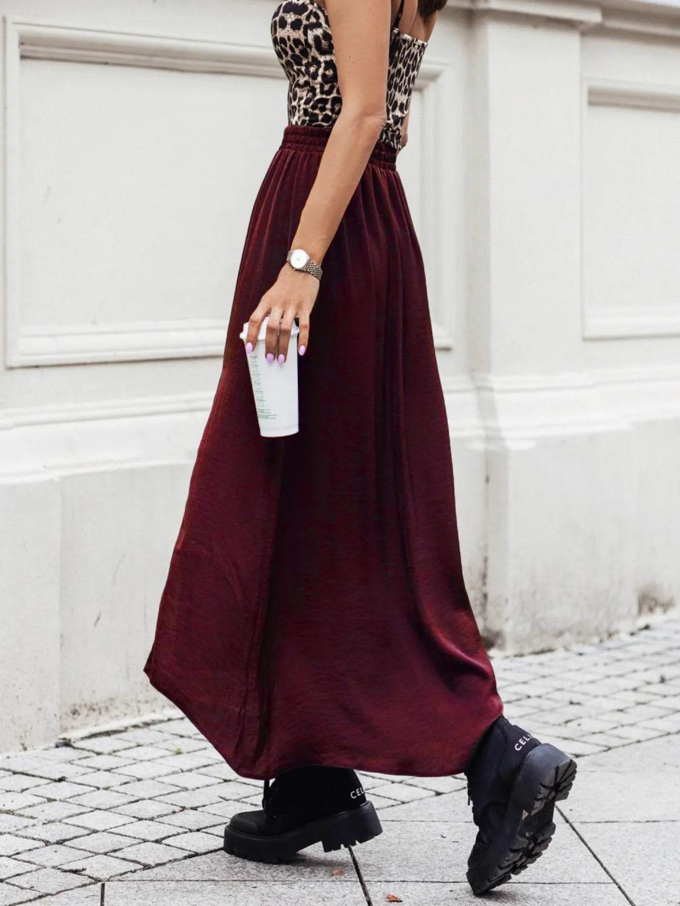 Elastic Waistband High-Slit Maxi Skirt Trendsi 41b895ca2c0948359a982a828ca846fa-Max-Origin