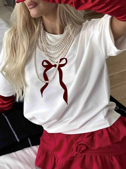 Plus Size Bow Round Neck Short Sleeve T-Shirt Trendsi 41d9c88e-41e0-4a59-9292-8e1a81446318-Max-Origin