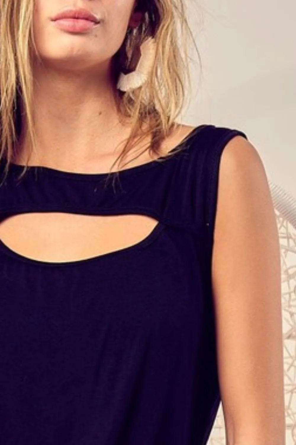 BiBi Rayon Span Knit With Cut Out Front Sleeveless Top Trendsi 41fba1c6-d639-4c25-833d-7efe0b087d0d-Max-Origin