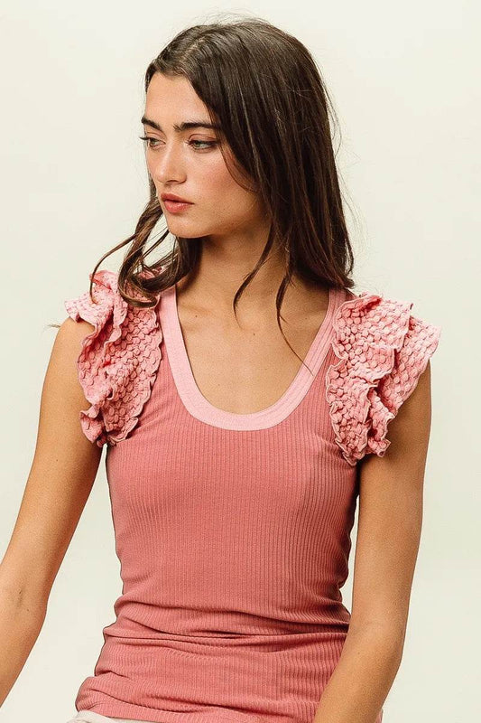 BiBi Rib Knit With Textured Ruffled Top DUSTY ROSE Trendsi 423744cee09c47f4aa82f3bf2c318a1b-Max-Origin