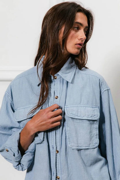 BiBi Button Down Stitch Detail Shirt with Chest Pockets Trendsi 4256d8fd-e53a-4d67-9f6a-b38fb860afb8-Max