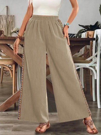 Bohemian Wide Leg Embroidered Side Stripe Pants Khaki Trendsi 4274ec115a3f46ad9d6180b0ec492fda-Max-Origin
