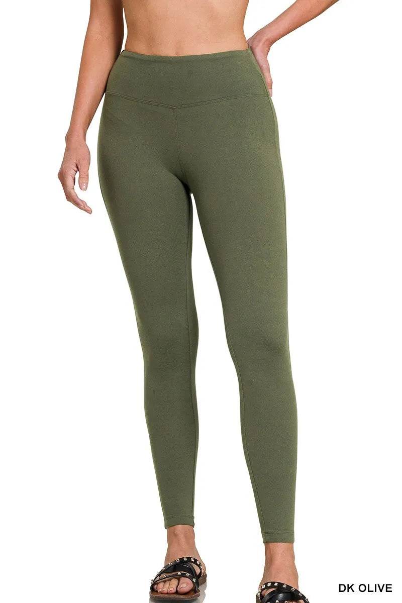 Zenana Microfiber Waistband Leggings Dk Olive Trendsi 427c5f8b-6b67-40be-b01e-185d6b5b67ec-Max-Origin