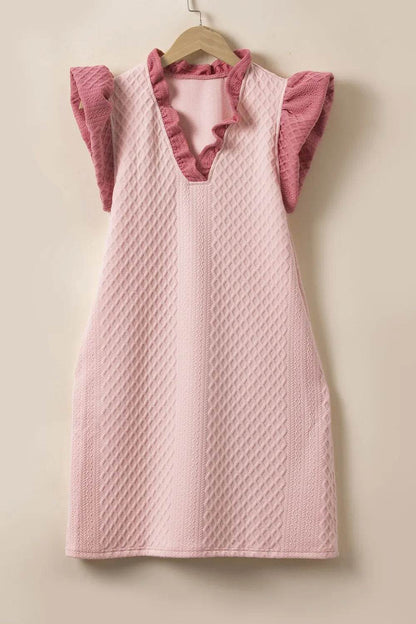 Ruffled V-Neck Cap Sleeve Mini Dress Trendsi 428f6123-bf09-4d19-a454-34753ce0e5fd-Max