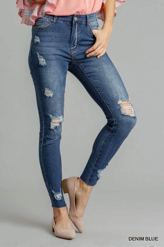 Umgee Distressed Skinny Jeans with Pockets DENIM BLUE Trendsi 42a5ab3d-d41d-4f77-bfde-a1c438d17d96-Max-Origin