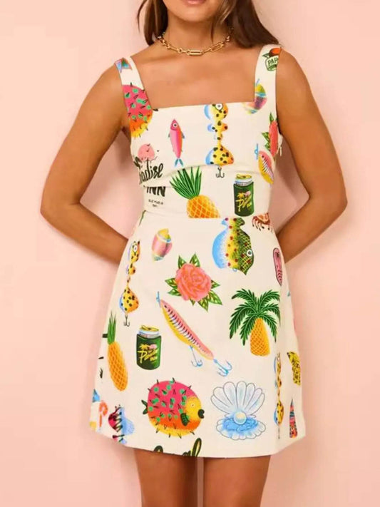 Printed Square Neck Summer Mini Dress Apricot Trendsi 42e7aa45-0399-4f82-b03f-63519fd7fb74-Max-Origin