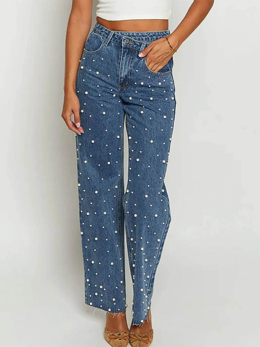 Pearl Embellished High Waist Straight Leg Jeans Trendsi 42f4e75a-6963-4df6-878e-975b896ecc19-Max-Origin