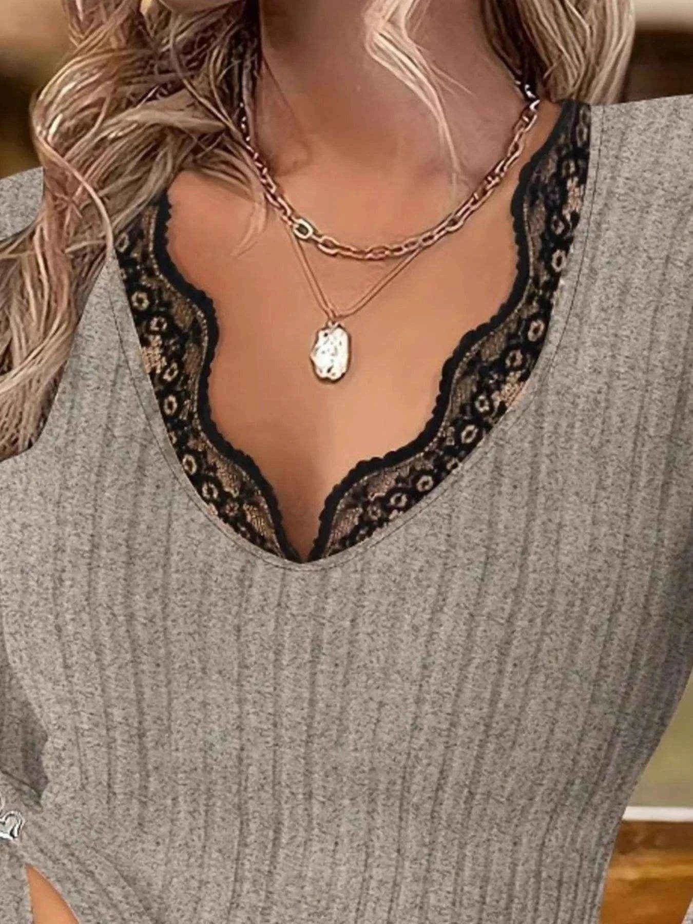 Full Size Ribbed V-Neck Lace Trim Long Sleeve T-Shirt Plus Size Trendsi 431147b6-a3cb-4398-bdba-2615bffacb7a-Max-Origin