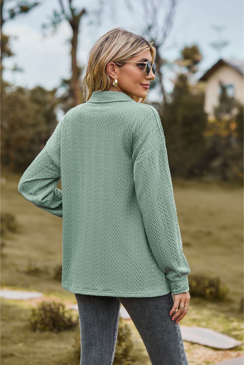 Collared Neck Long Sleeve Blouse Trendsi 43878540a2da4dc09d21d22188751c83-Max