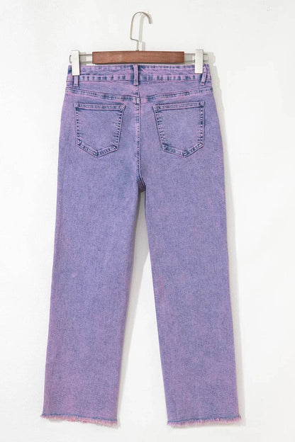 Washed Raw Hem Cropped Jeans Trendsi 4388fd3c-dd81-4f7d-9da1-59c99fb6d701-Max-Origin