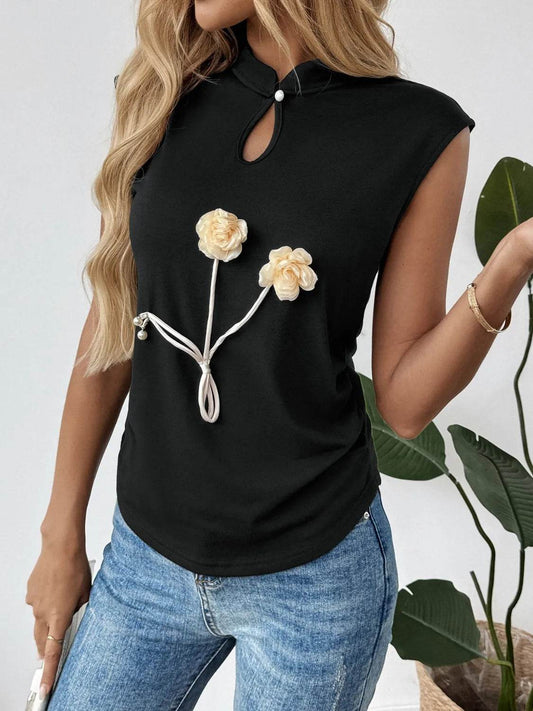 Floral Applique Keyhole Sleeveless Top Trendsi 43ae4330-4913-4ce3-86d7-395e07ce6d79-Max-Origin