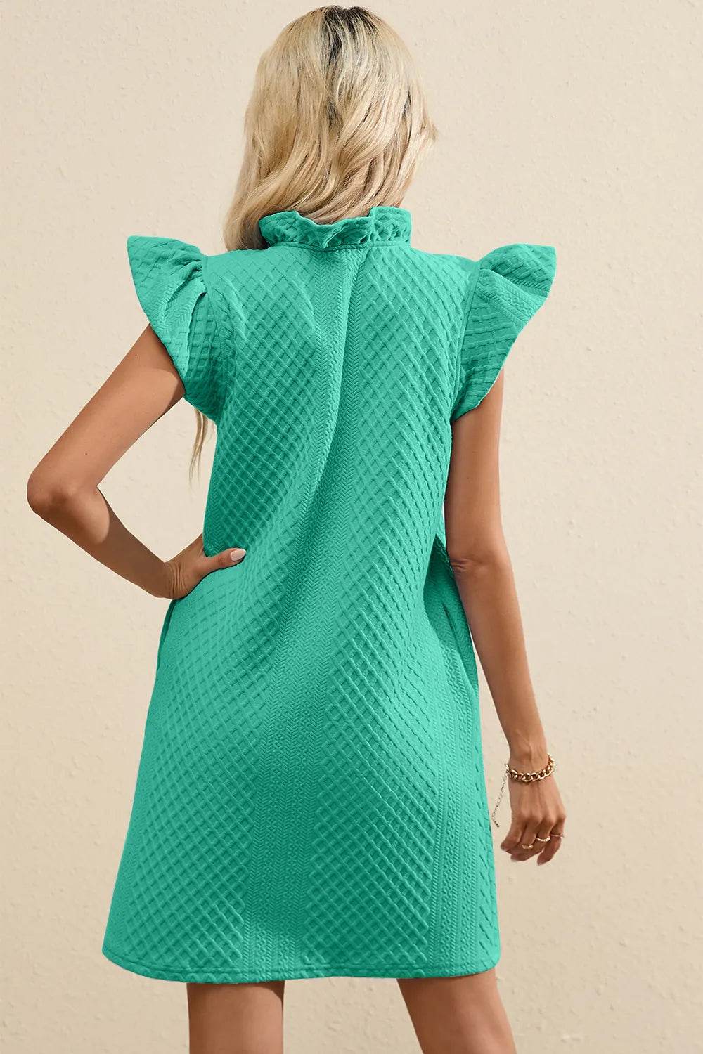 Ruffled V-Neck Cap Sleeve Mini Dress Trendsi 43b0bad9-2701-41c3-907e-f7c46f809d41-Max