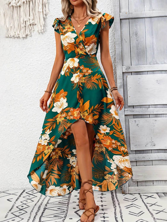 High-Low Printed Cap Sleeve Maxi Dress Trendsi 43b33fe5-bf96-44c5-8a82-325d4dbbd079-Max-Origin