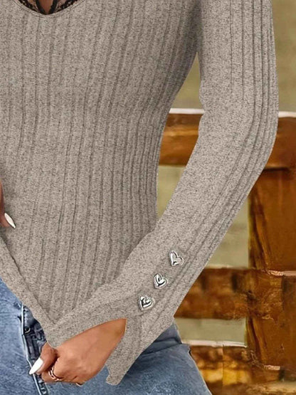 Full Size Ribbed V-Neck Lace Trim Long Sleeve T-Shirt Plus Size Trendsi 43cd9251-7779-43da-8bbf-dd16fc28ce9b-Max-Origin