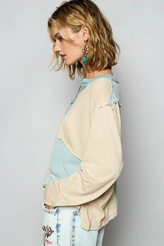POL Color Block Notched Long Sleeve T-Shirt Trendsi 43ef2609-5c2f-4e9f-9009-039219caeb04-Max-Origin