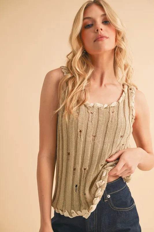 Aemi+Co Distressed Detail Round Neck Knit Tank Trendsi 440281ddc71a4fd6a9defd796c3a12bd-Max-Origin