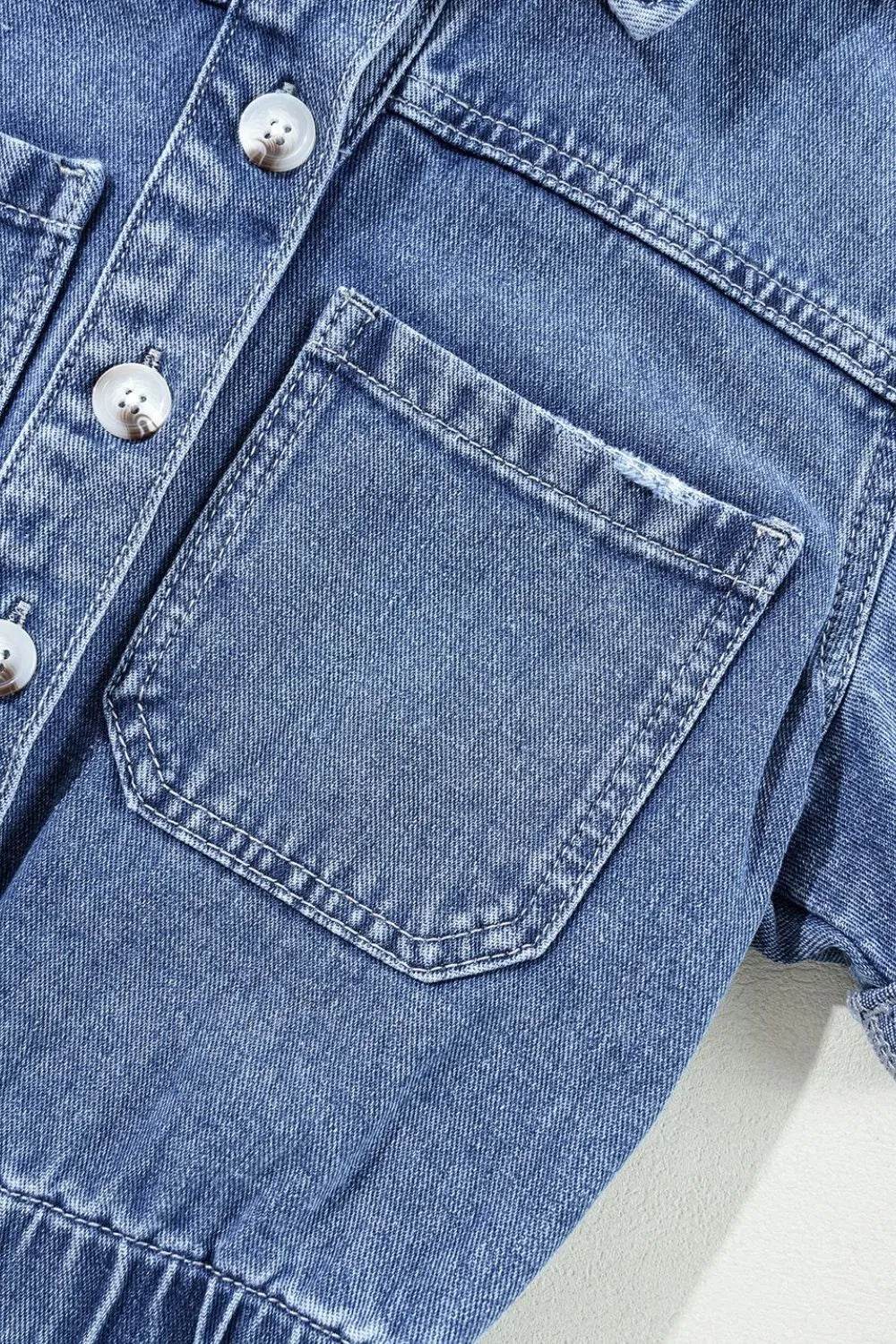 Chest Pocket Front Buttoned Folded Edge Denim Short Sleeve Romper Trendsi 44079a27-015b-4b89-9e77-b9cb992a98e8-Max-Origin