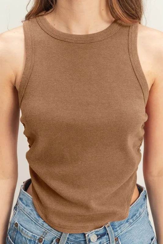HYFVE Mineral Wash Rib Knit Tank Trendsi 44100b8028b74194b44121b471756f79-Max-Origin