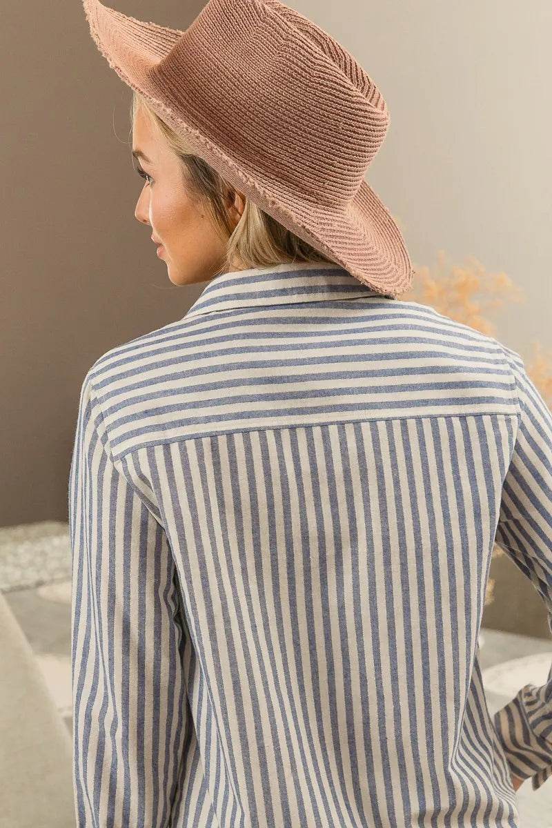BiBi Lurex Linen Stripe Shirt Button Down Top Trendsi 445011bdd8a4492cb391fe3b38c4305e-Max-Origin