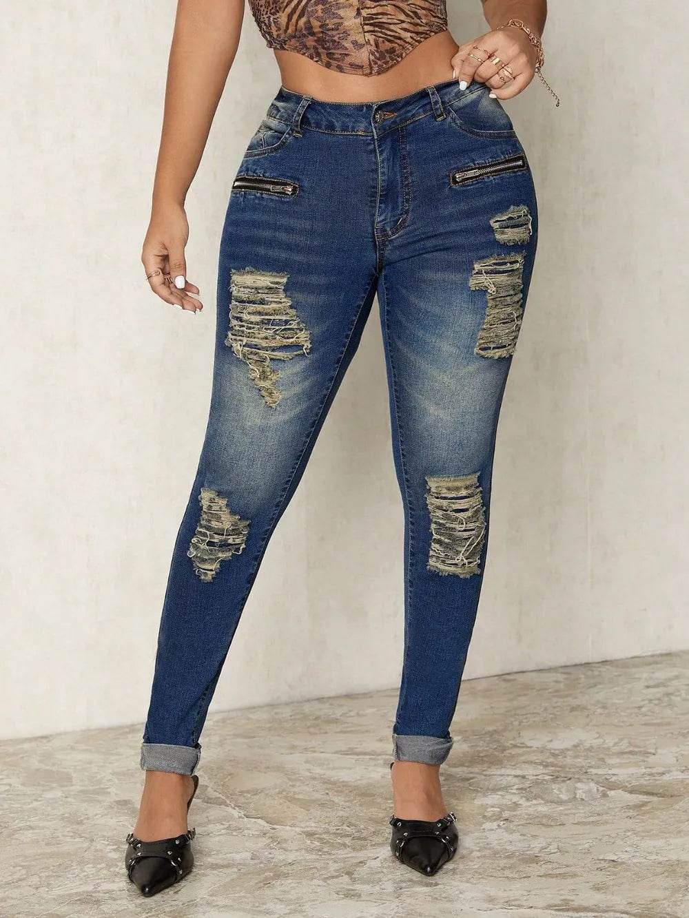 Distressed Skinny Jeans Medium Trendsi 44529411-b12a-4e4b-bf54-fa2784165364-Max