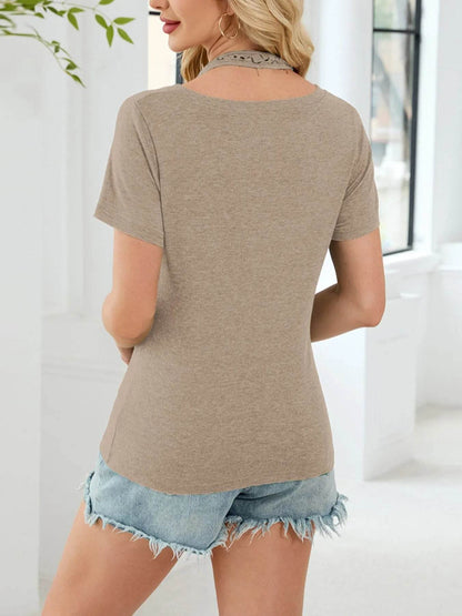 Lace Detail Short Sleeve T-Shirt Trendsi 44dbcc58-72b9-447a-8754-501e8c688390-Max-Origin
