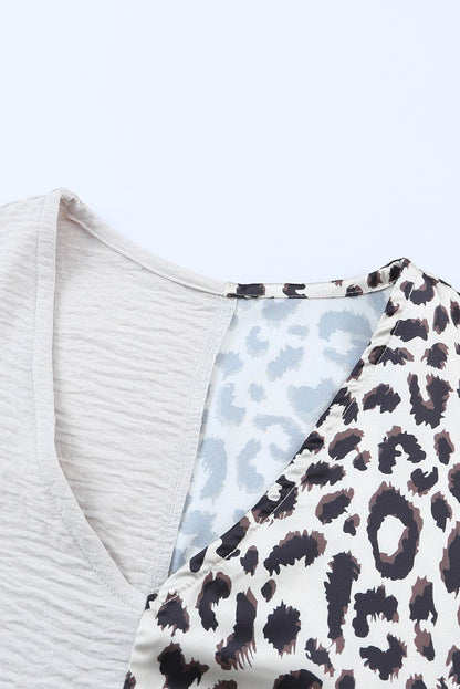 Leopard Color Block V-Neck Blouse Trendsi 44ddebb5f3ba4f8ebb11861331825884-Max