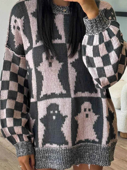 Ghost Dropped Shoulder Long Sleeve Sweater Dusty Pink Trendsi 44e0b3a5-bd6c-41c9-83a3-56921eec6e3f-Max