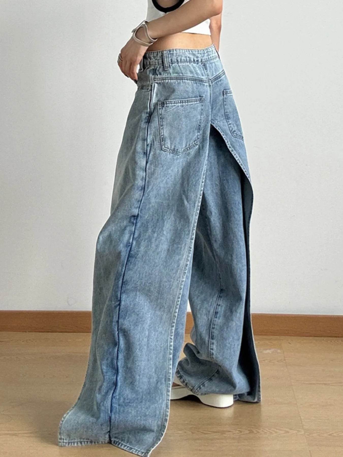 Wide Leg Wash Patchwork Jeans Trendsi 4506b5a3-5132-4be6-b6e4-116610543547-Max-Origin