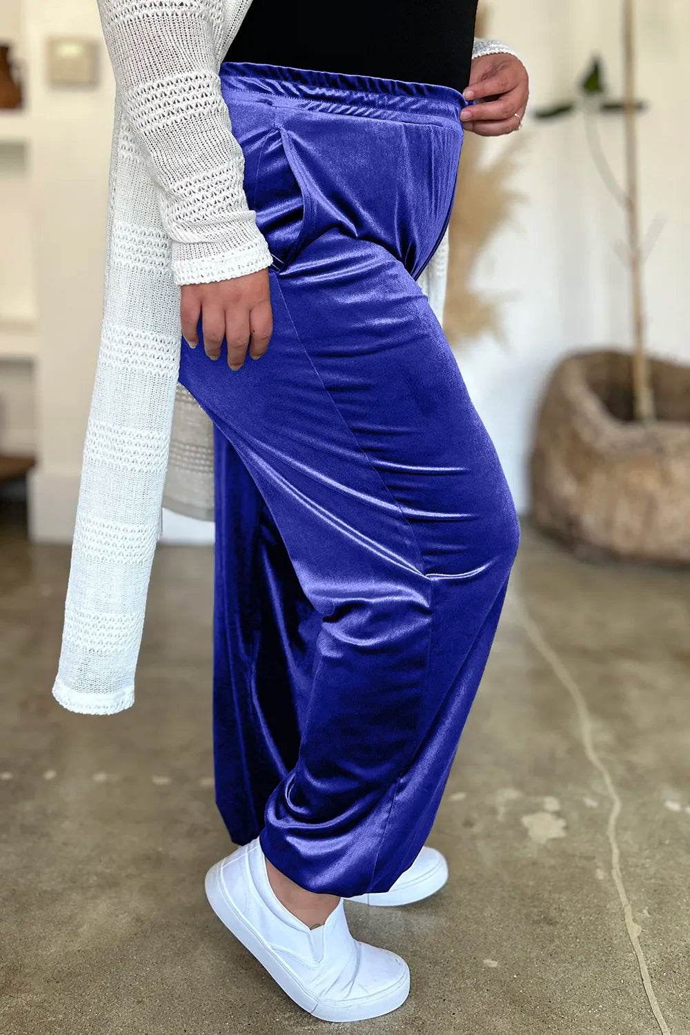 FAM-FAM Pocketed Elastic Waist Joggers Royal Blue Trendsi 4521d749-1e7a-4099-adba-0cb039289cbc-Max