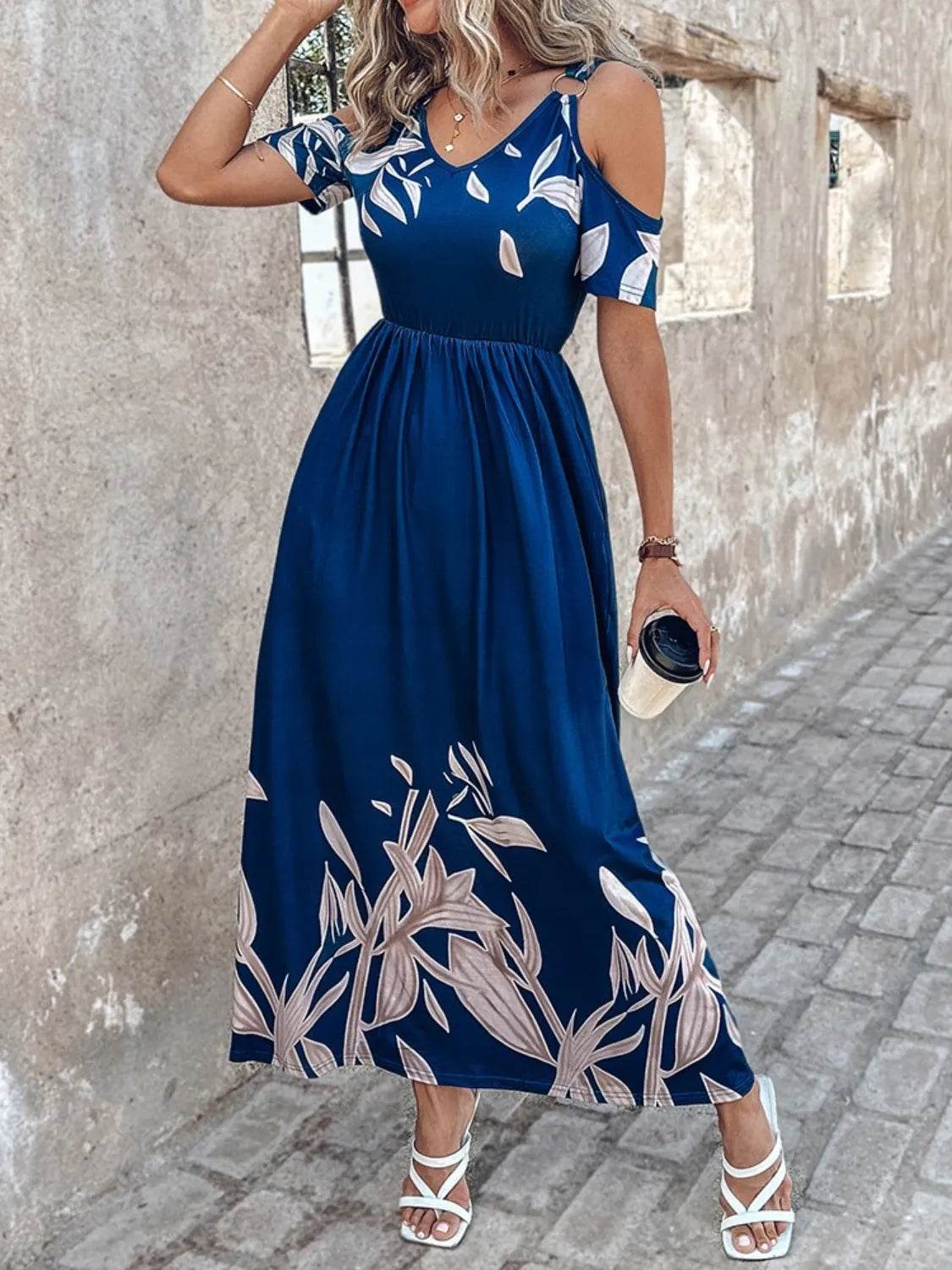 Printed Cold Shoulder Dress Trendsi 4536455b-3fcb-4d4b-8b0b-cb4b5952352c-Max-Origin
