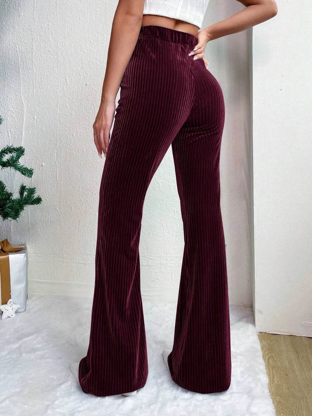 High Waist Flare Pants Trendsi 4537f427-0226-4295-8d38-4597984fe240-Max