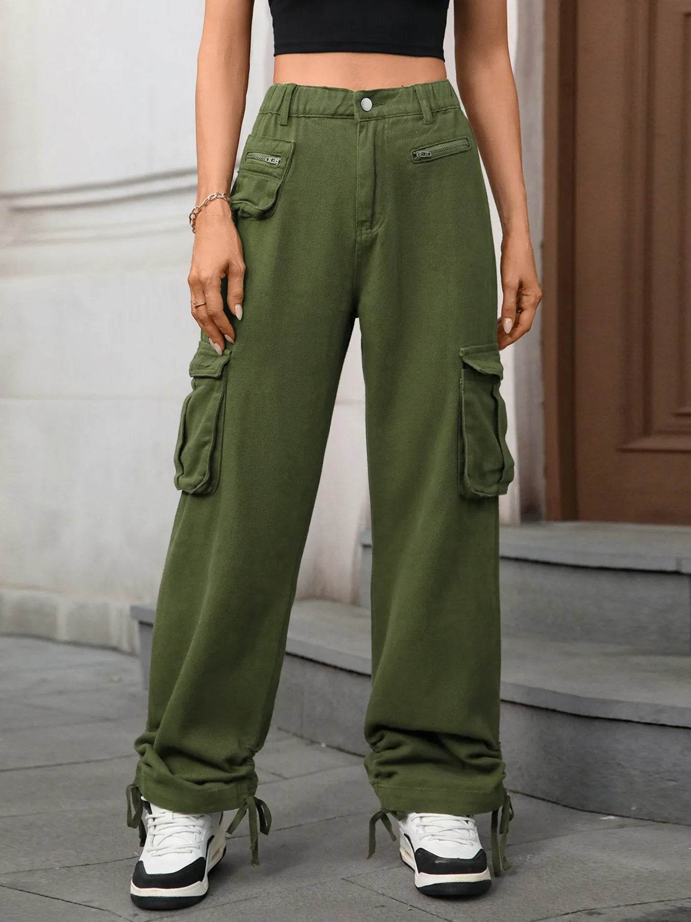 Wide Leg Cargo Jeans Army Green Trendsi 456a70df22b646a1bee87833bfb7ecdf-Max-Origin