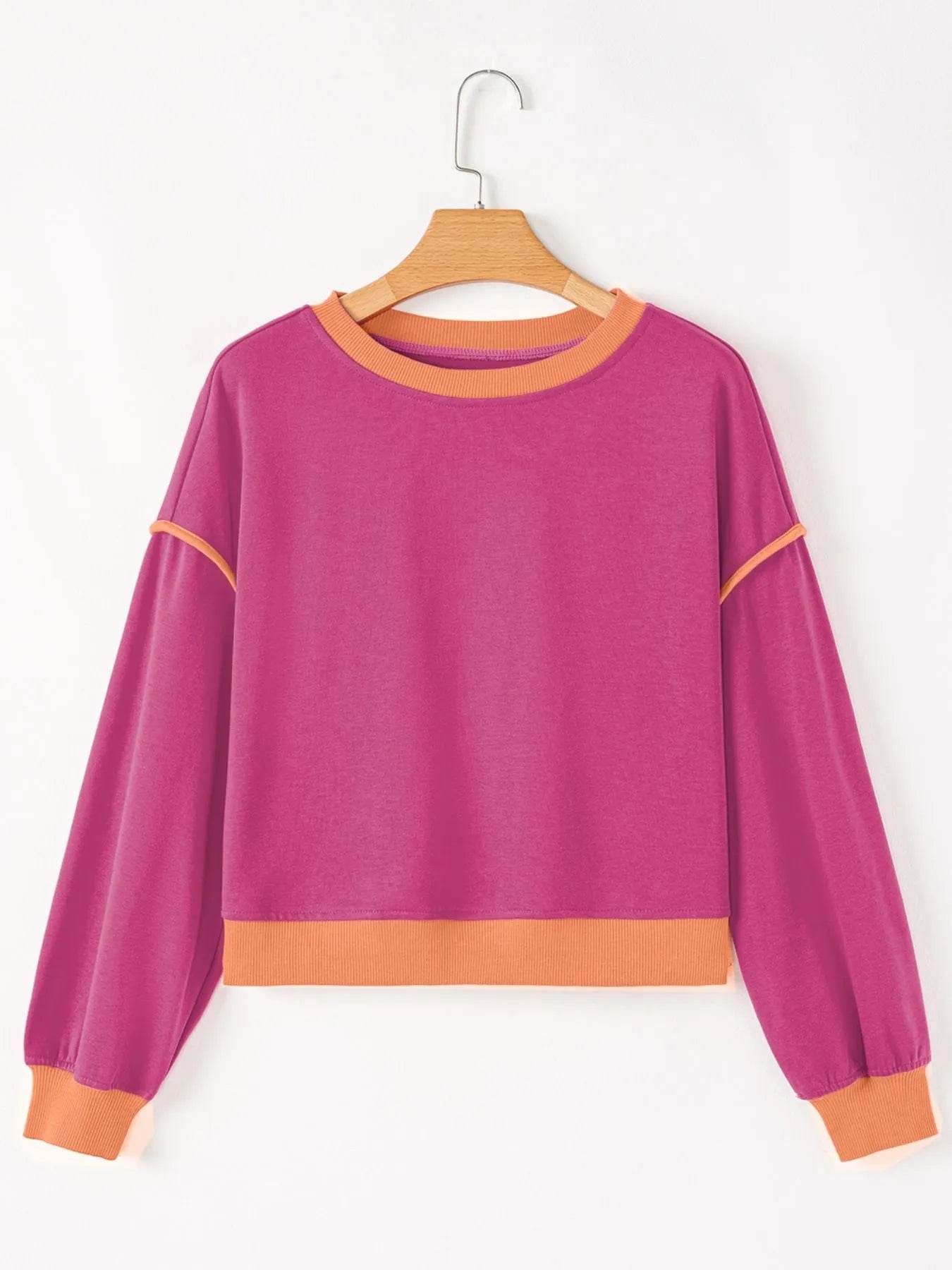 Contrast Trim Long Sleeve Top and Skort Set Trendsi 4655683e-b07f-431c-9526-fae0b95bb997-Max-Origin