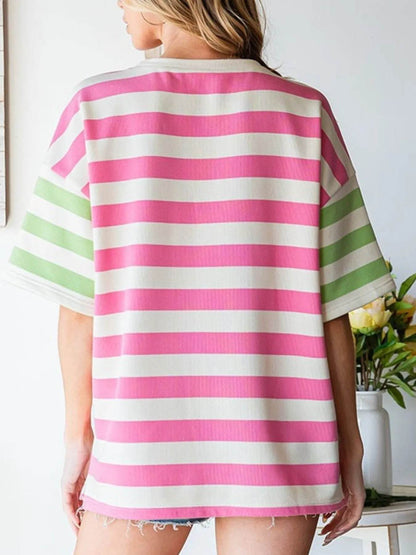 Striped Oversized Short Sleeve T-Shirt Trendsi 465c7154-08f1-4ef9-9364-abf25d0a9598-Max-Origin