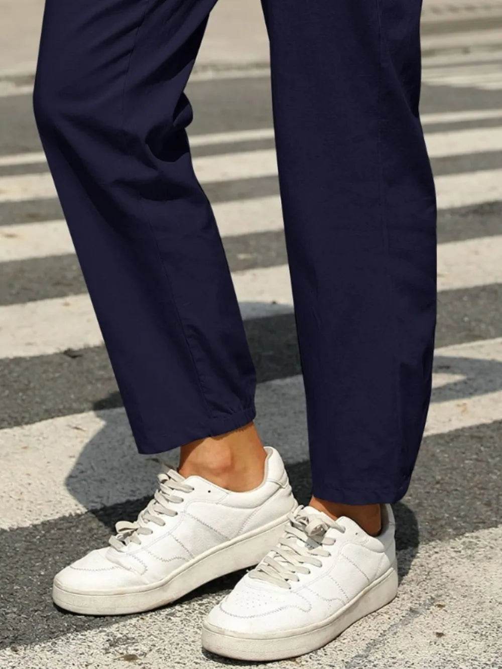 Elastic Waist Tapered Pants Trendsi 46686d7b-49ef-47ad-9b06-0bf619696bf2-Max