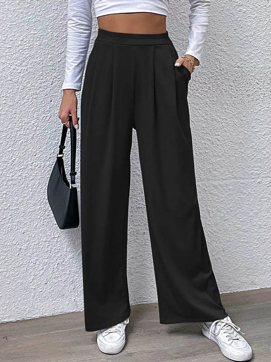 Perfee High Waist Straight Pants Black Trendsi 466b78d551ca418ca1a6832df957d26e-Max
