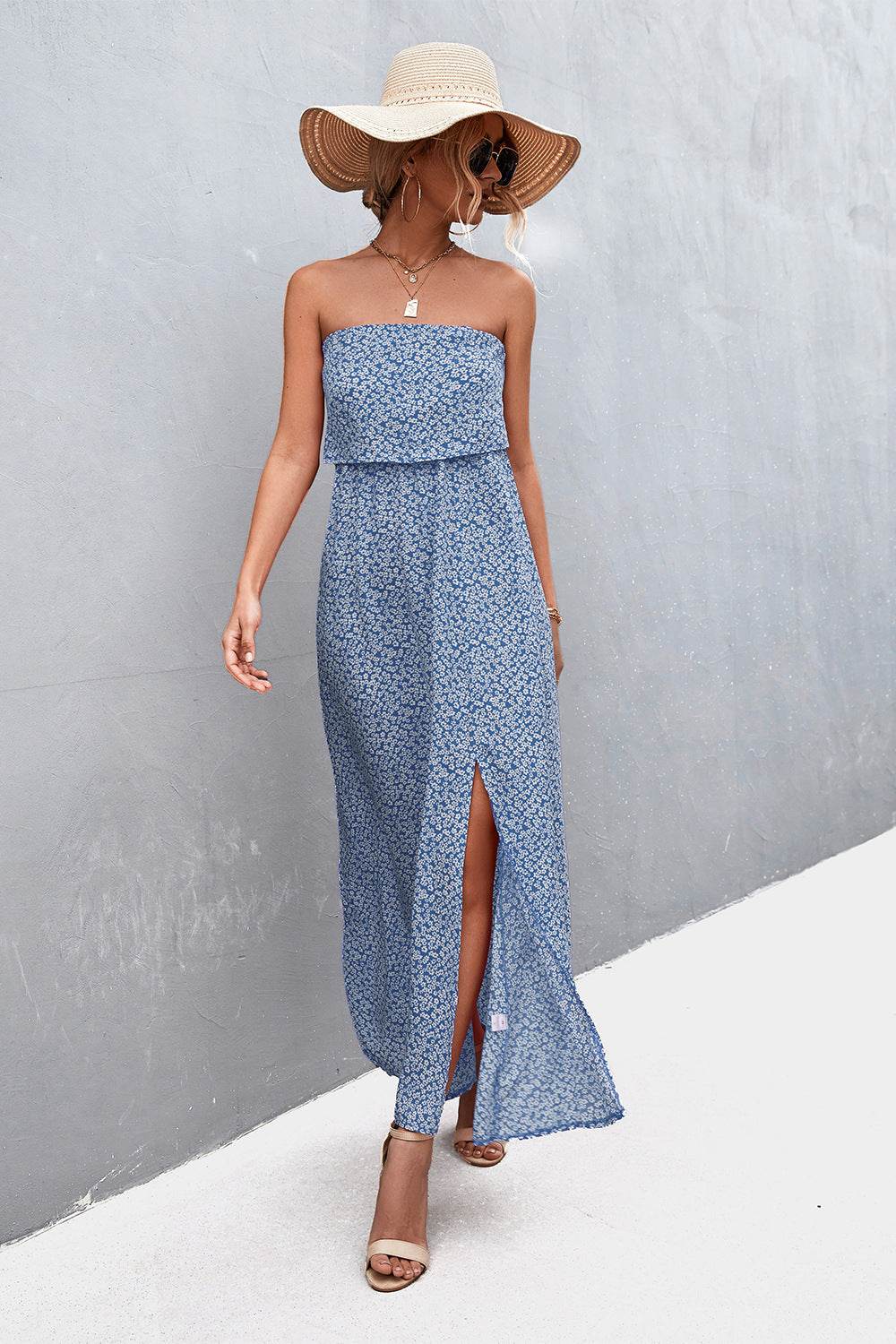 Strapless Split Maxi Dress Trendsi 468b53e74f6c495282bee570854cb43a-Max