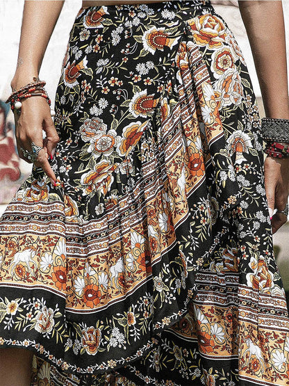 Printed High-Low Ruffle Hem Skirt Trendsi 46d569a5fd6546efa48ca036bea69919-Max