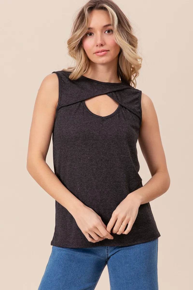 BiBi Baby Rib Knit Front Sut Out Detailed Sleeveless CHARCOAL Trendsi 46f6392a230d48c19a8463fcd196a519-Max-Origin