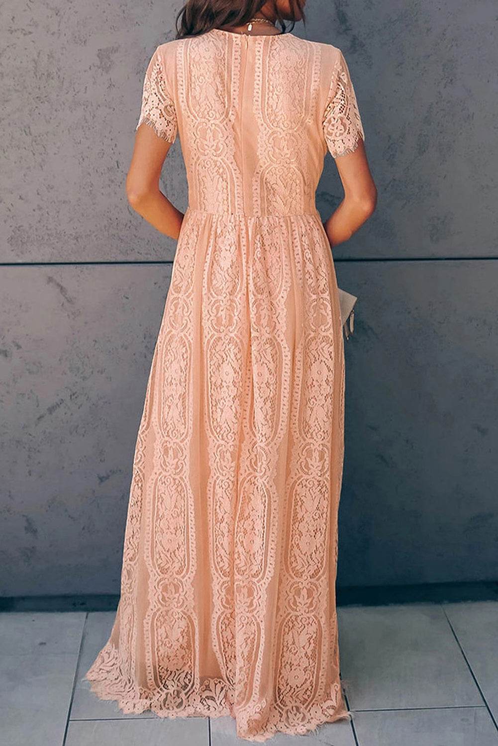 Scalloped Trim Lace Plunge Dress Trendsi 4729c67251f9420ab91b85f803156052-Max