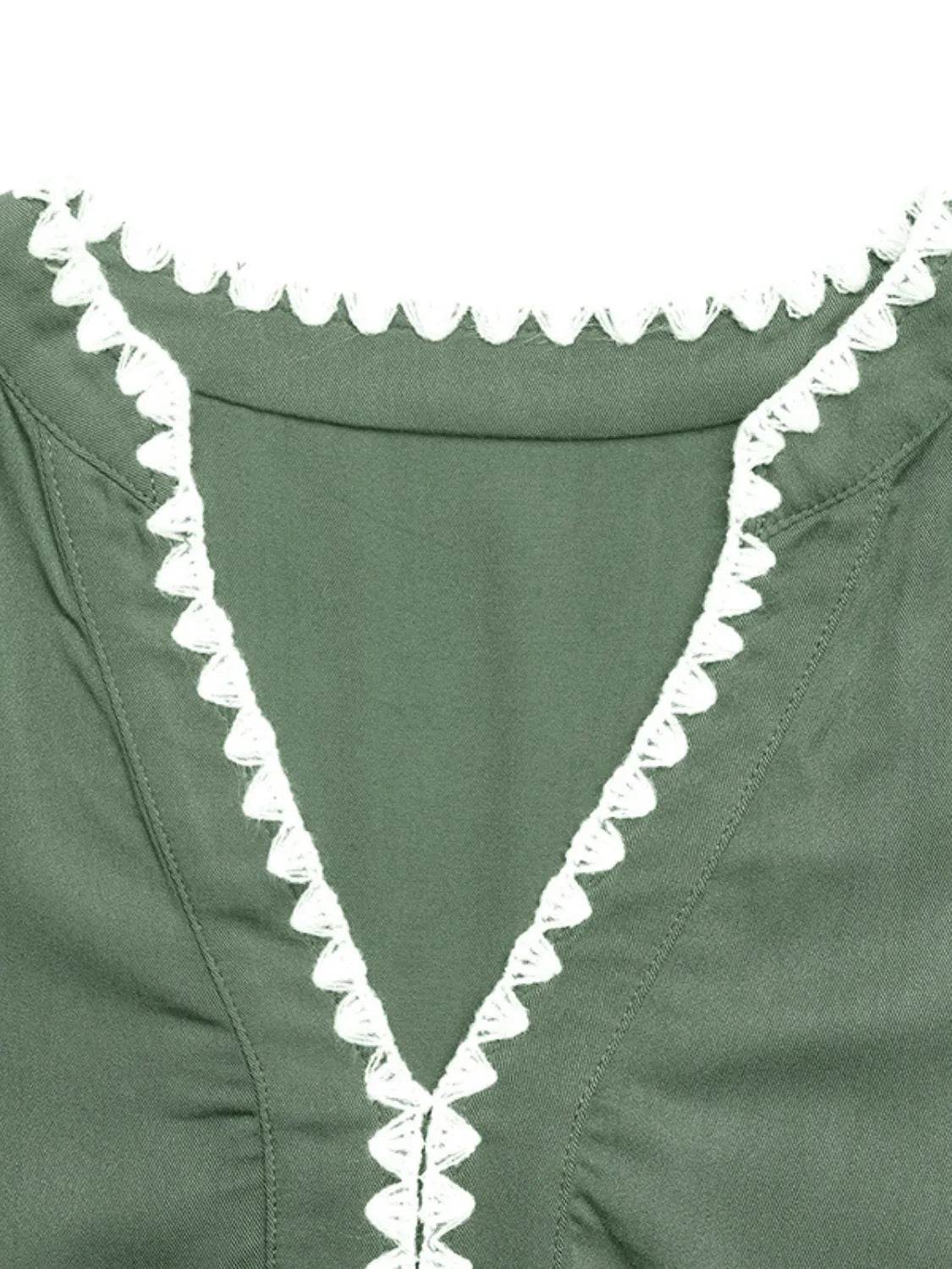 Lace Detail Notched Flounce Sleeve Mini Dress Trendsi 4747c48a-b147-4fde-97ba-6ac9b1cafbb9-Max-Origin
